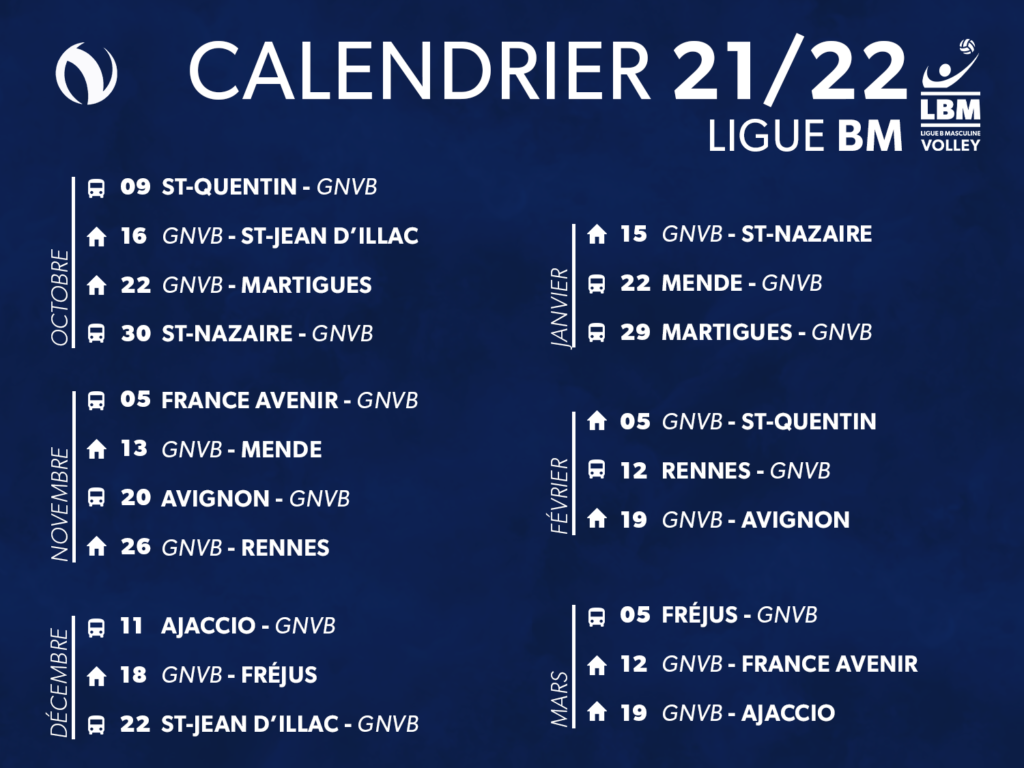 Le calendrier de la saison 2021/2022 est sorti !