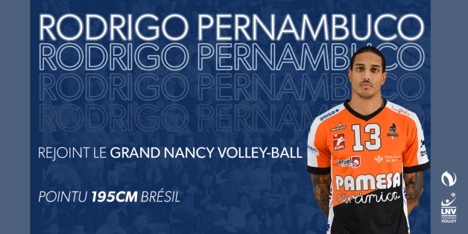 Rodrigo « PERNAMBUCO » DE MELO rejoint le Grand Nancy Volley-Ball